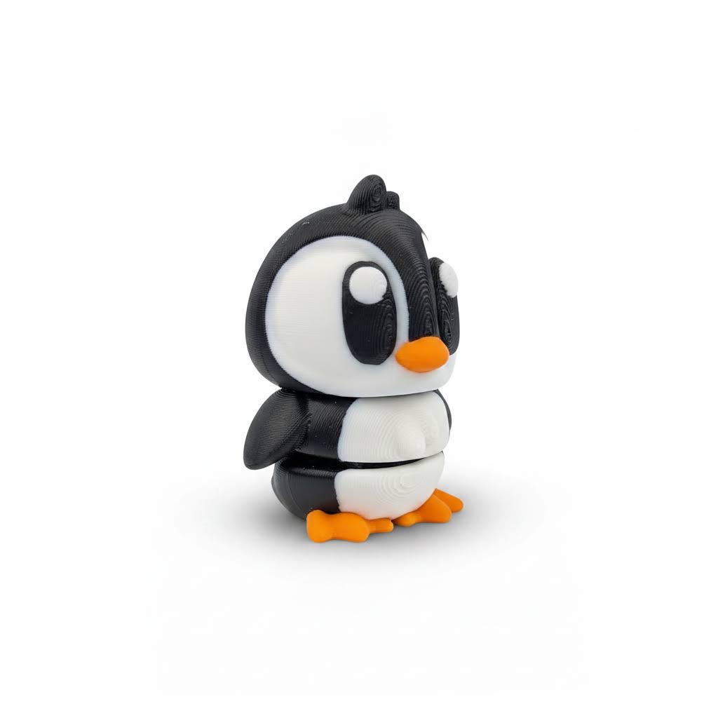 Pingüino articulado eco-friendly premium Ziggys — figura coleccionable biodegradable