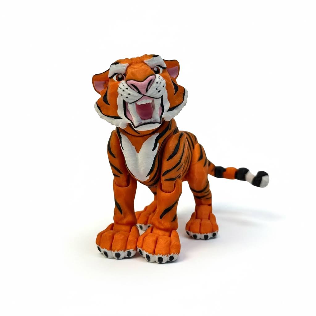 Tigre Articulado Realista Eco-Friendly | Figura Biodegradable Coleccionable | Ziggys
