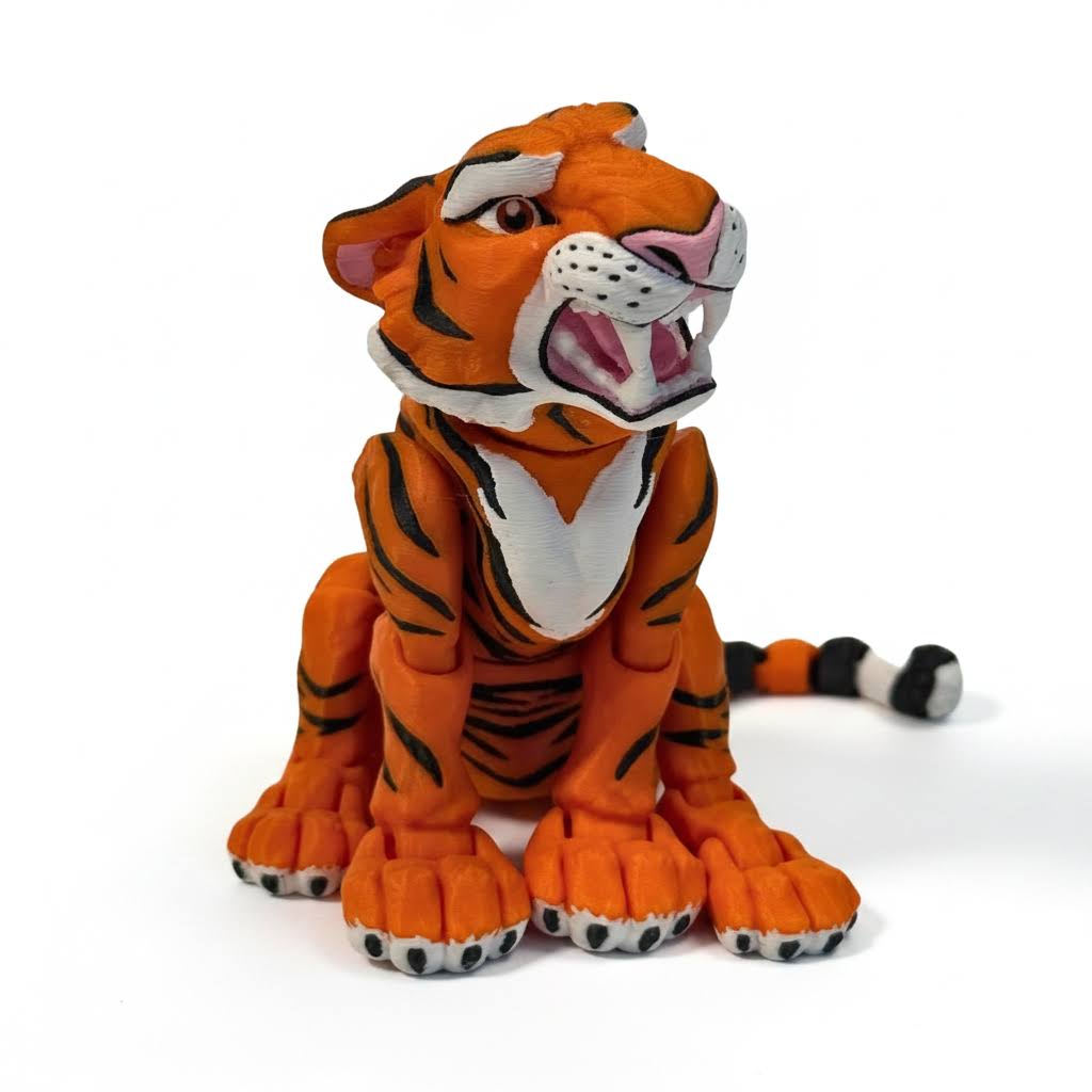 Tigre Articulado Realista Eco-Friendly | Figura Biodegradable Coleccionable | Ziggys
