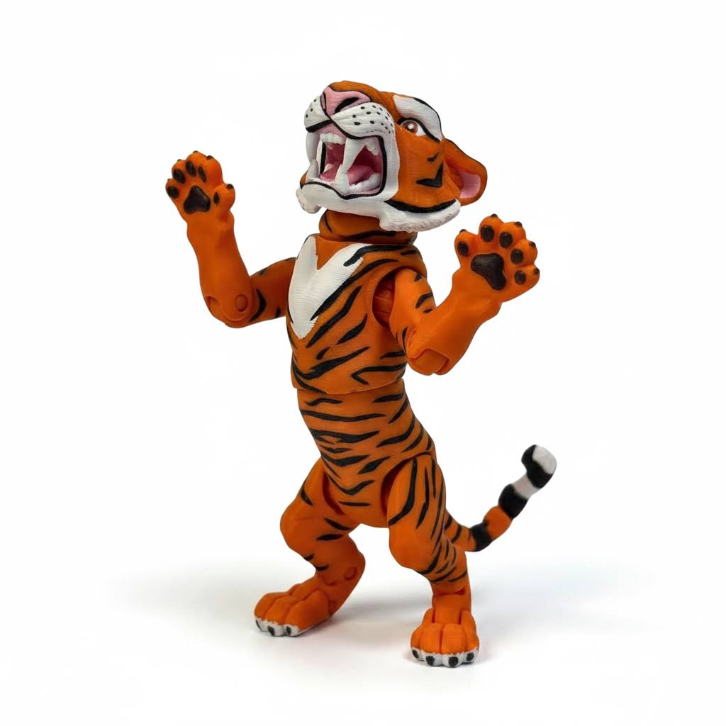 Tigre Articulado Realista Eco-Friendly | Figura Biodegradable Coleccionable | Ziggys
