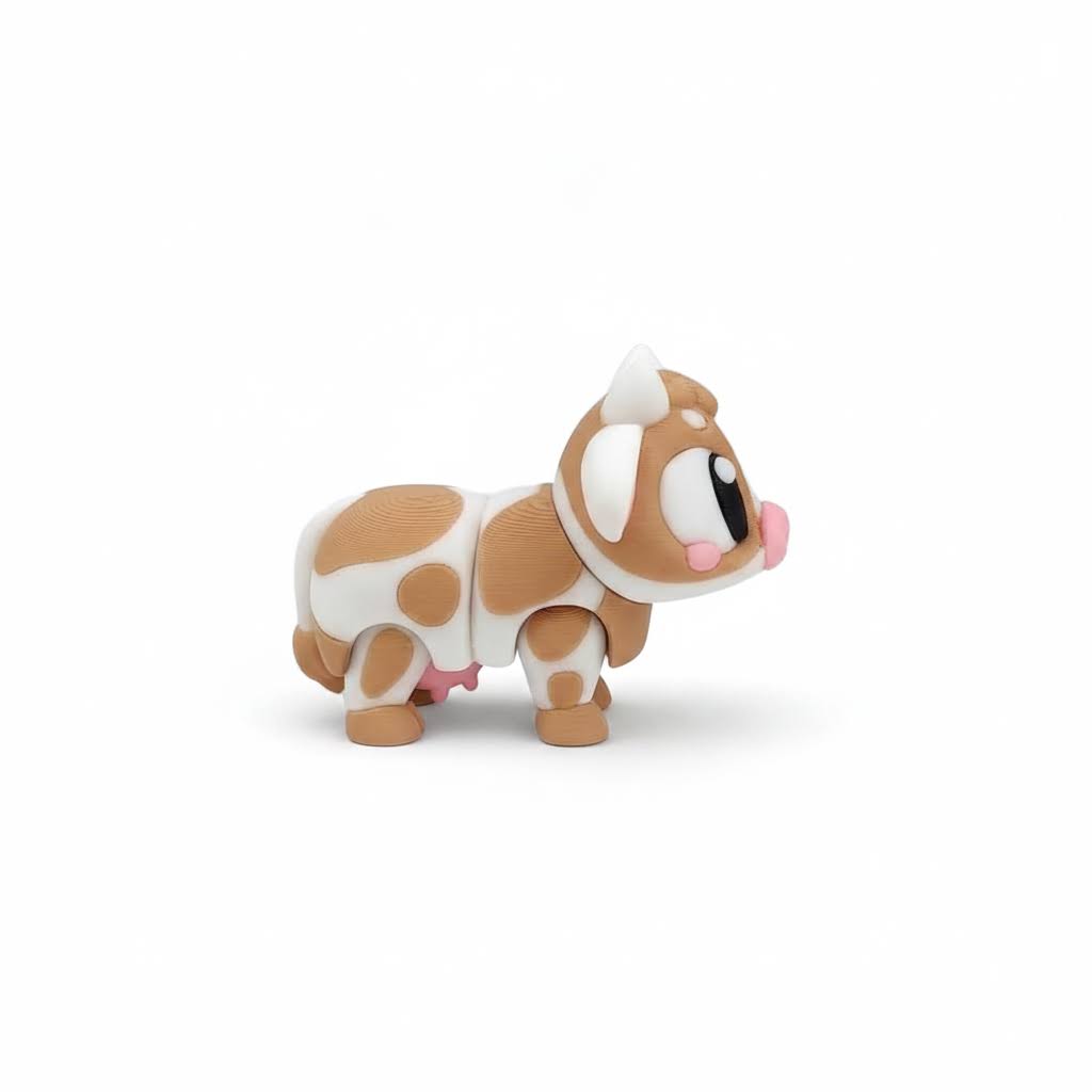 Vaca articulada eco-friendly premium Ziggys — figura coleccionable biodegradable