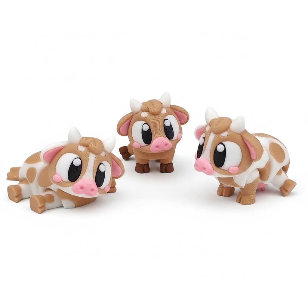Vaca articulada eco-friendly premium Ziggys — figura coleccionable biodegradable