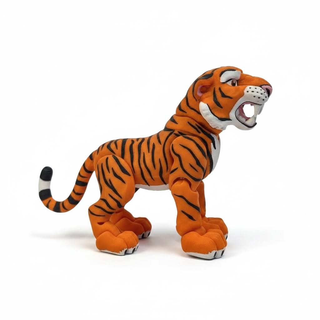 Tigre Articulado Realista Eco-Friendly | Figura Biodegradable Coleccionable | Ziggys
