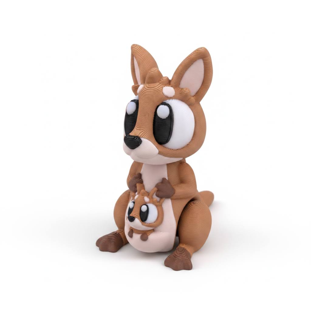 Canguro articulado eco-friendly premium Ziggys — figura coleccionable biodegradable