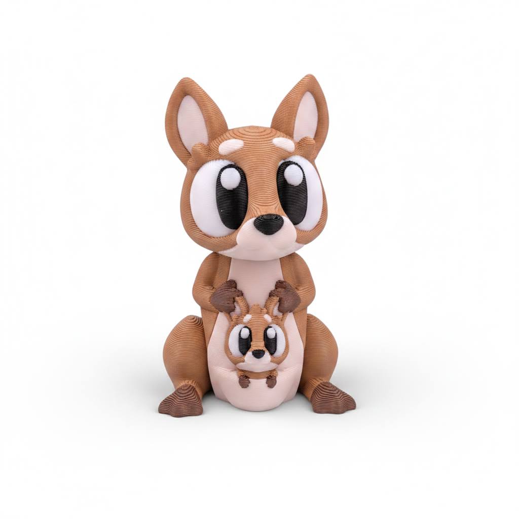 Canguro articulado eco-friendly premium Ziggys — figura coleccionable biodegradable