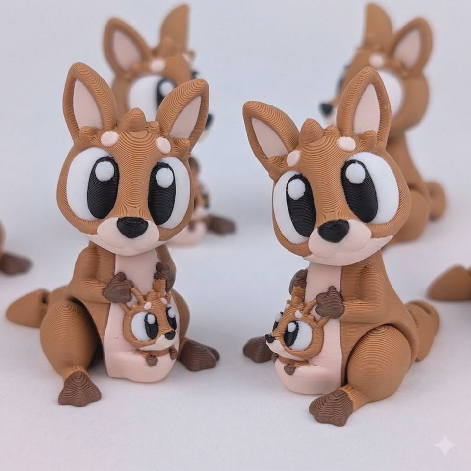 Canguro Articulado Eco-Friendly Premium | Figura Coleccionable Biodegradable | Ziggys