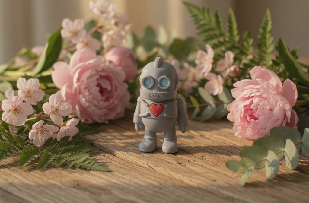 Robot Amoroso articulado eco-friendly impreso en 3D | figura coleccionable biodegradable