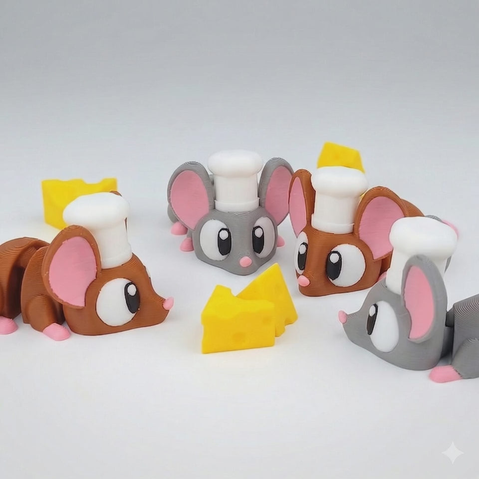 Ratoncito Chef Articulado Eco-Friendly Premium | Figura Coleccionable Biodegradable | Ziggys