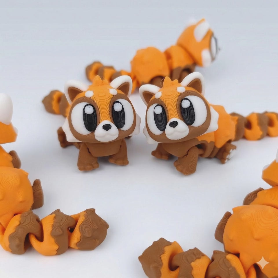 Panda Rojo Premium Articulado Eco-Friendly | Figura Coleccionable Biodegradable | Ziggys