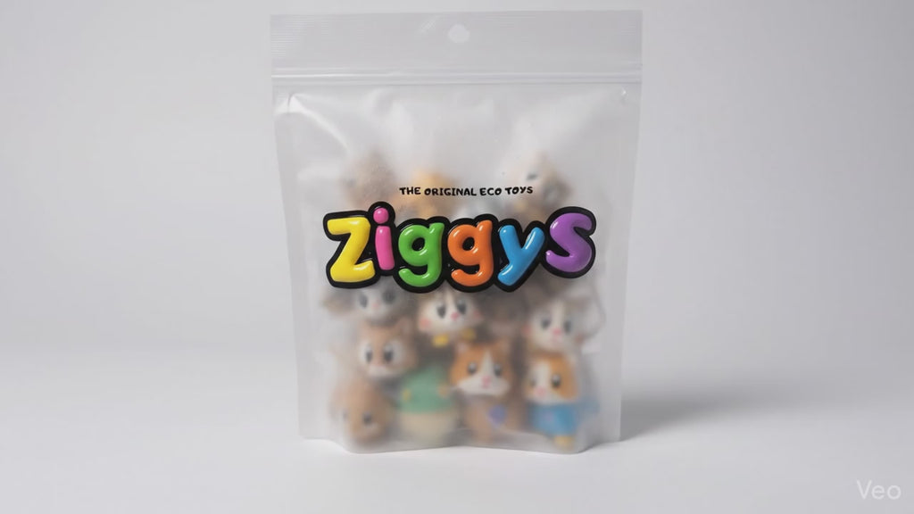 Caja sorpresa Ziggys | figura articulada eco-friendly biodegradable | ZIGGYS