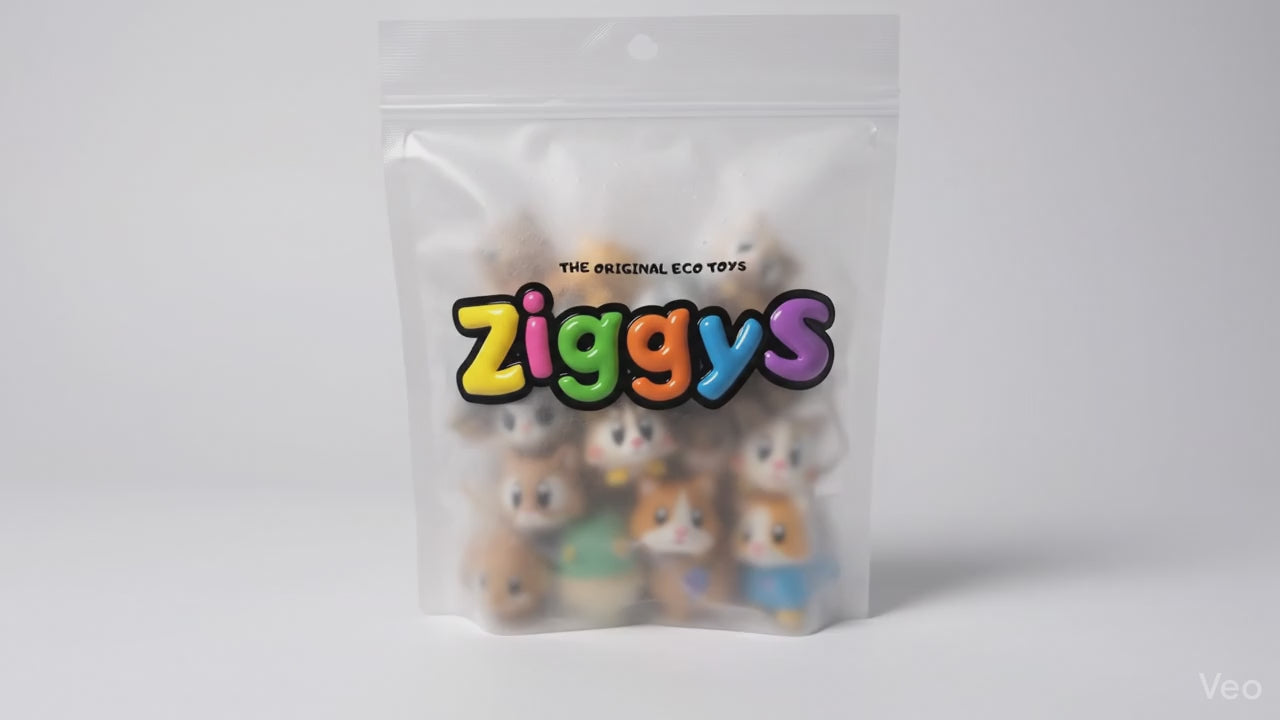 Caja sorpresa Ziggys | figura articulada eco-friendly biodegradable | ZIGGYS