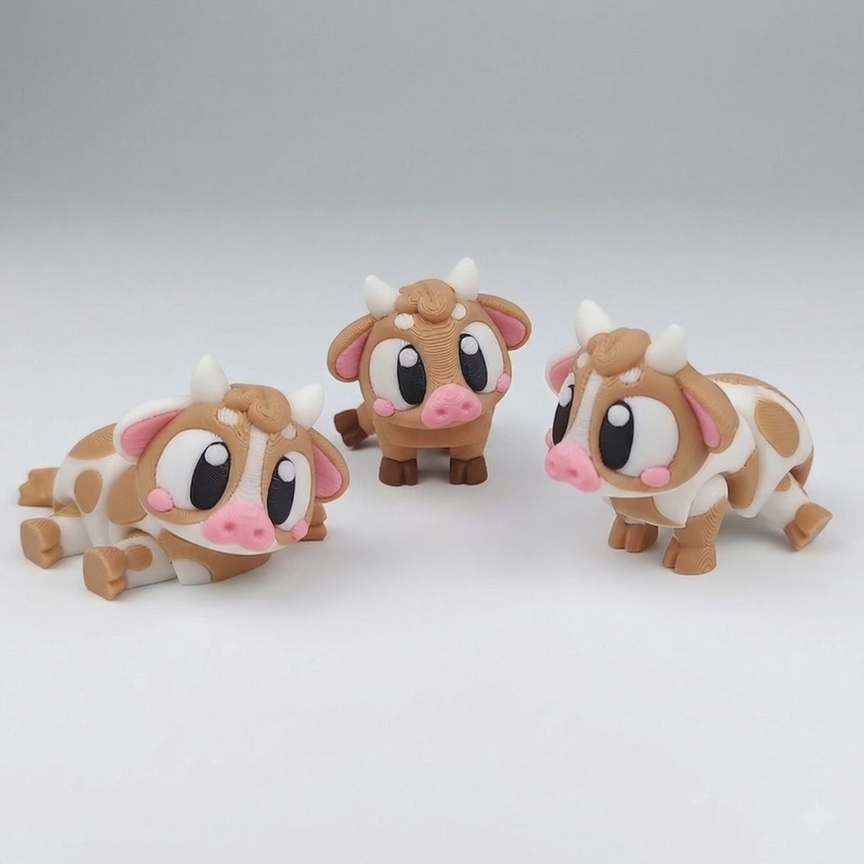 Vaca Articulada Eco-Friendly Premium | Figura Coleccionable Biodegradable | Ziggys