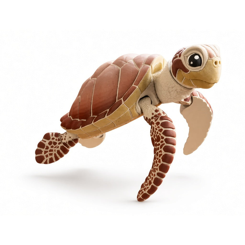 Tortuga marina articulada Eco-Premium XL Ziggys, nadando derecha