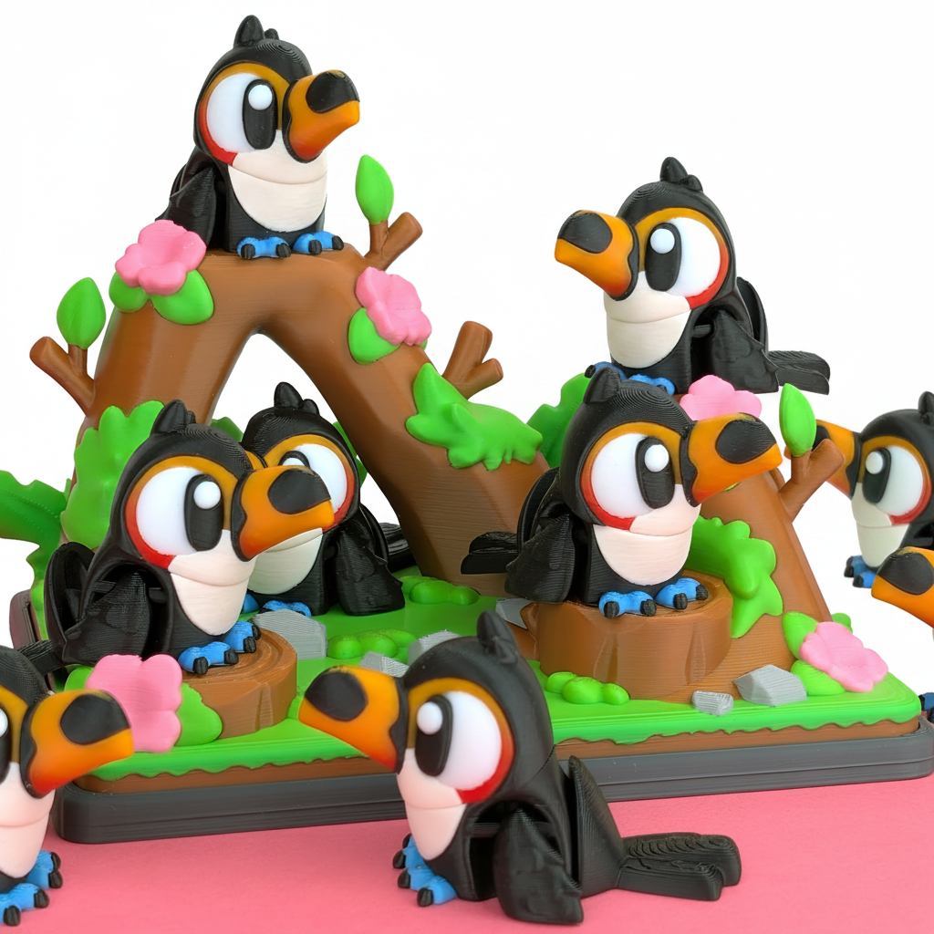 Tucán Articulado Eco-Friendly Premium | Figura Coleccionable Biodegradable | Ziggys